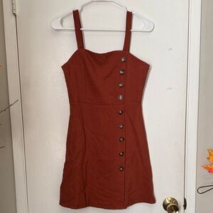 Elegant Rust Button-Down Dress
